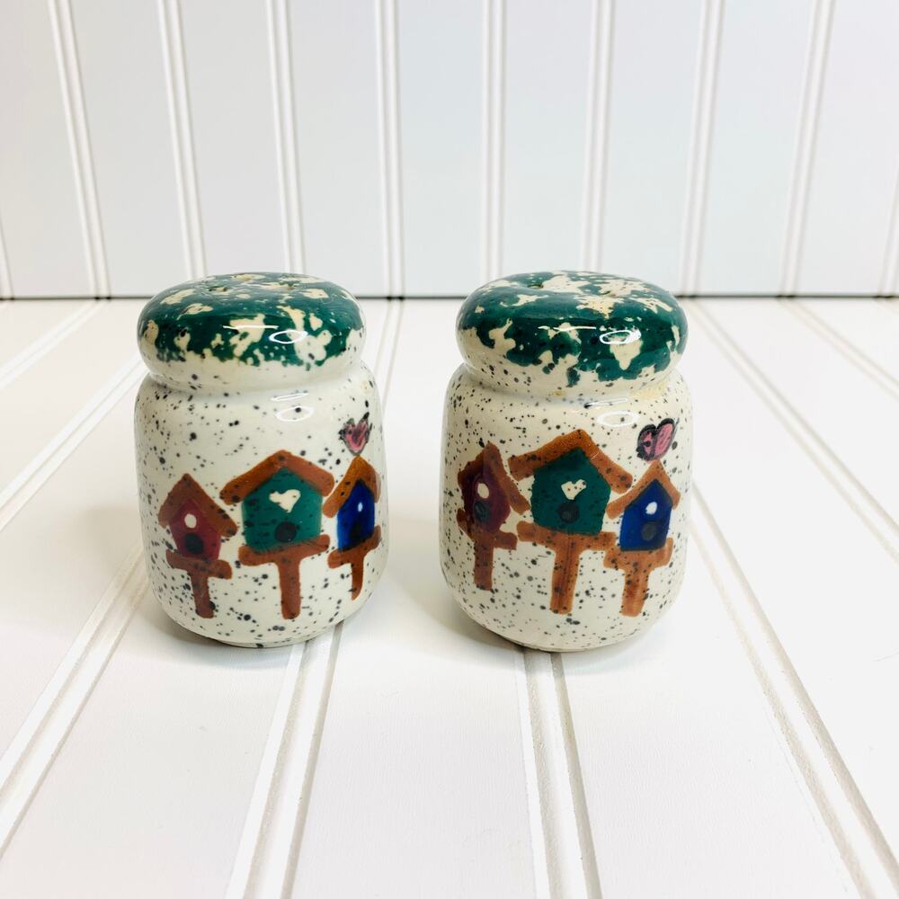 Gibson Birdhouse Pattern Salt & Pepper Shakers 1990s
